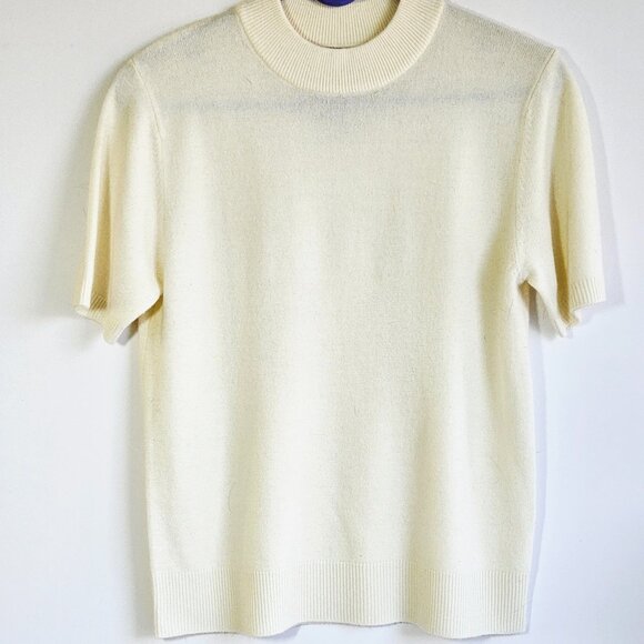 Women's Sag Harbor Creamy White Sweater Petite Medium - Picture 1 of 10